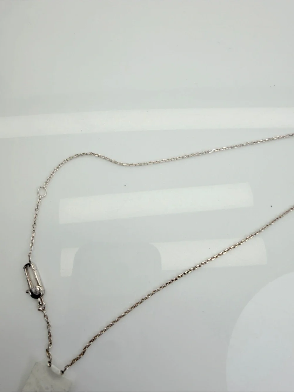 Gucci Sterling Silver Trademark Logo Square Pendant Necklace
